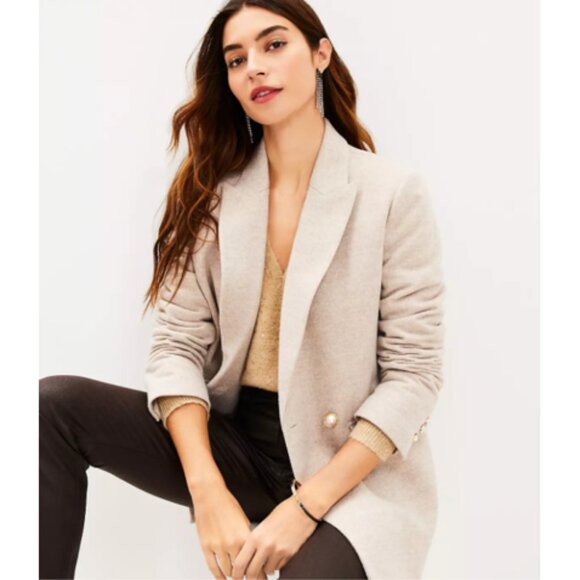 Brushed Herringbone Double Breasted Blazer 18 Petite - NEW - Picture 3 of 13